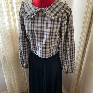 Dressy Top blue and white Size S